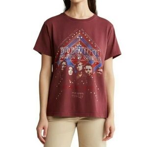 Lucky Brand x Big Brother oversized Burgundy Graphic Band T-Shirt NWT size M